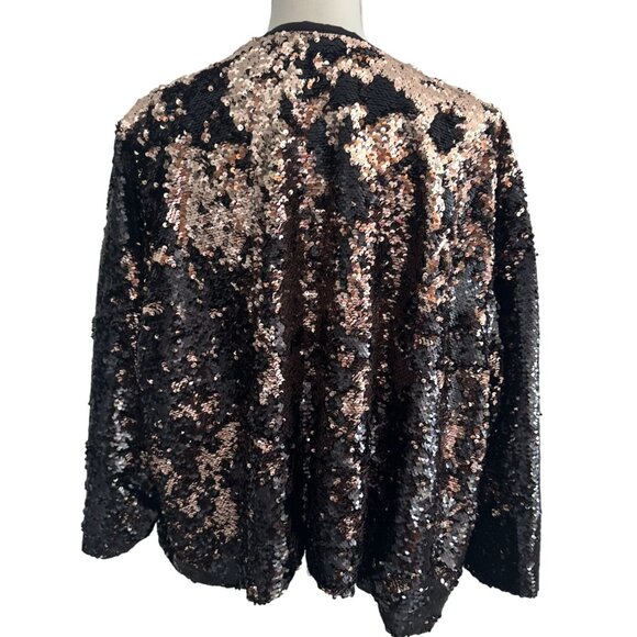 TORRID Reversible Black Metallic Sequin Blazer Jacket Size 3X/4X - Picture 5 of 8